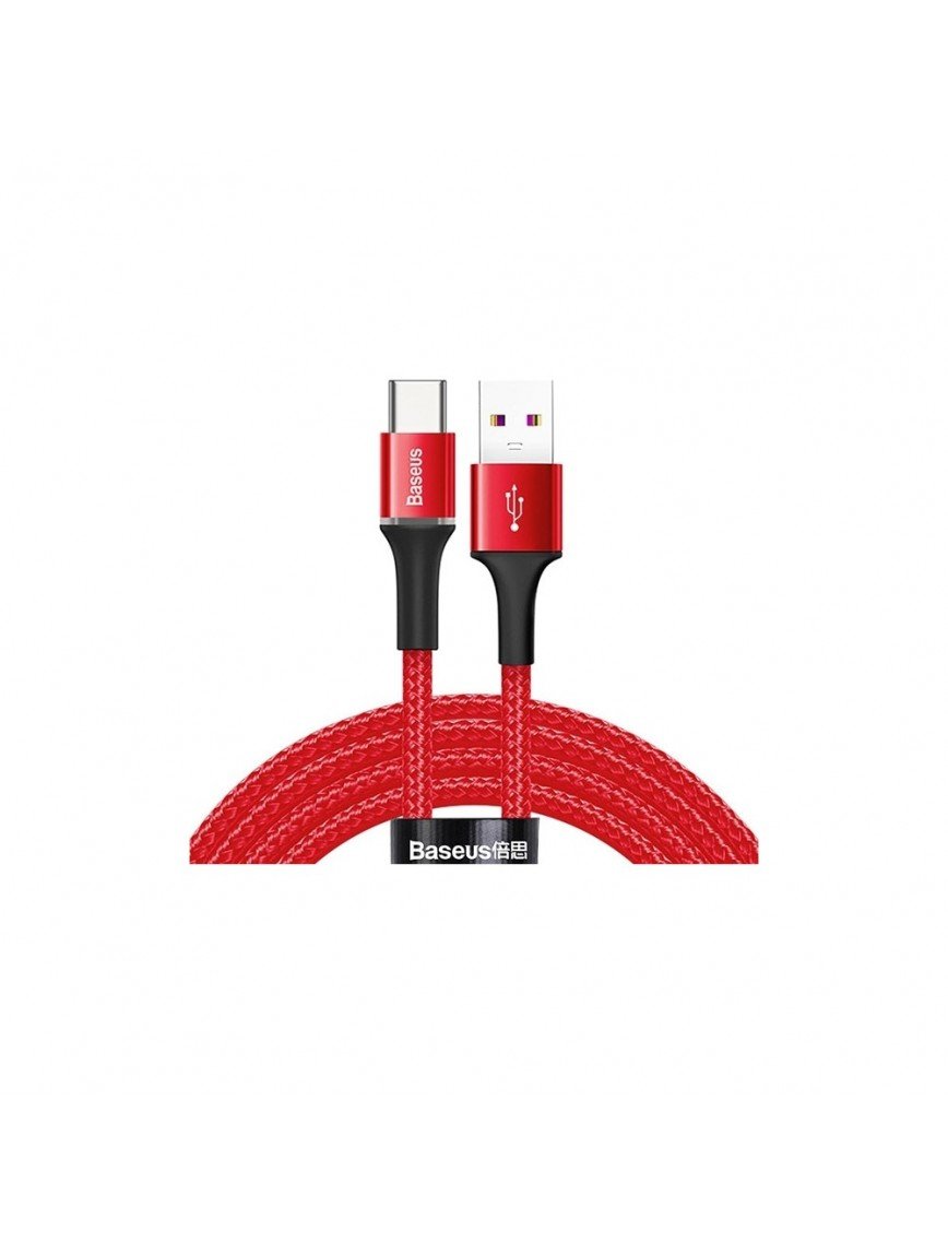 Baseus CATGH-H09 Halo Type-C 40W Flash Şarj USB Şarj Kablosu 2 mt Kırmızı